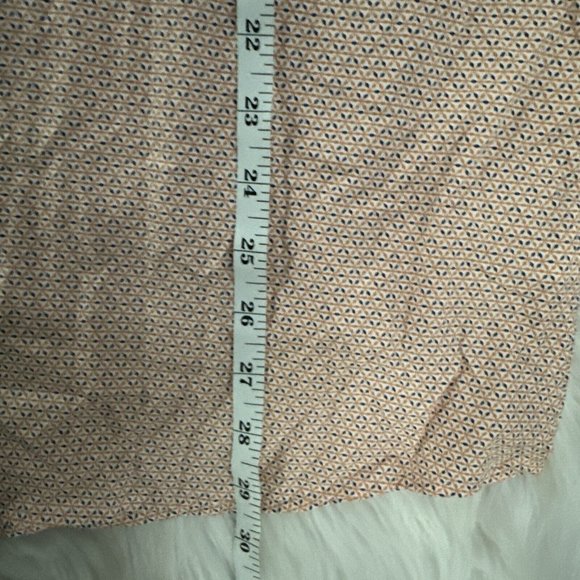 Johnston & Murphy mens L orange geo pattern button down shirt long sleeve - Picture 7 of 10